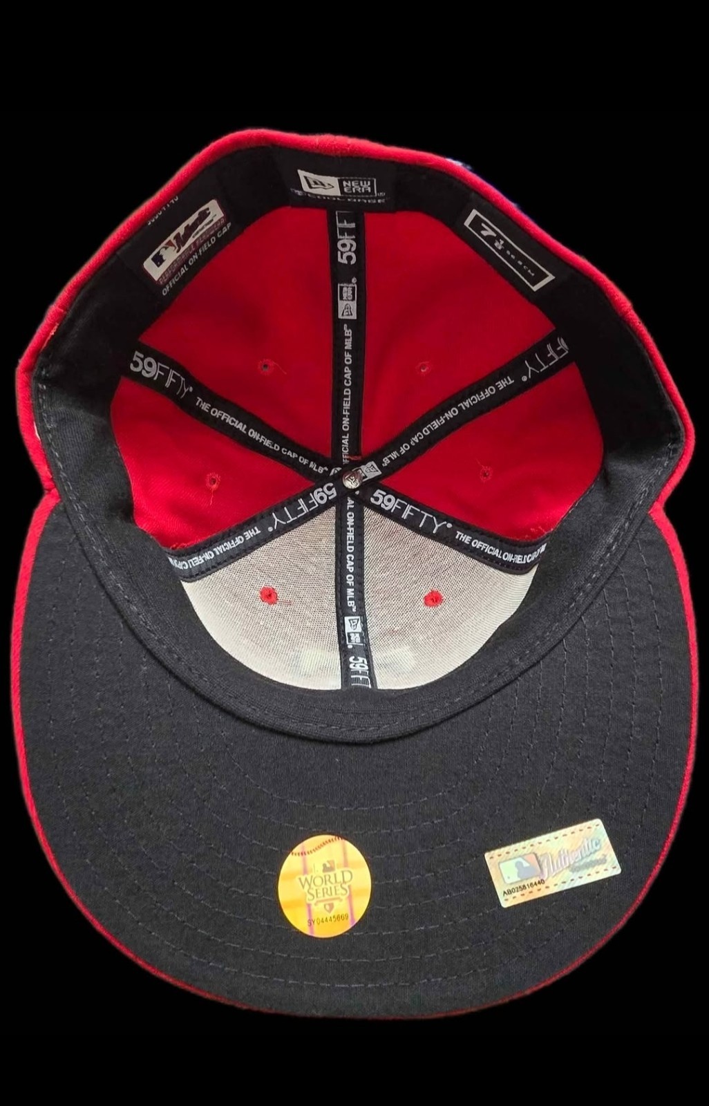 Texas Rangers New Era 59FIFTY Fitted Hat 7 1/8 Red MLB World Ser - photo 5