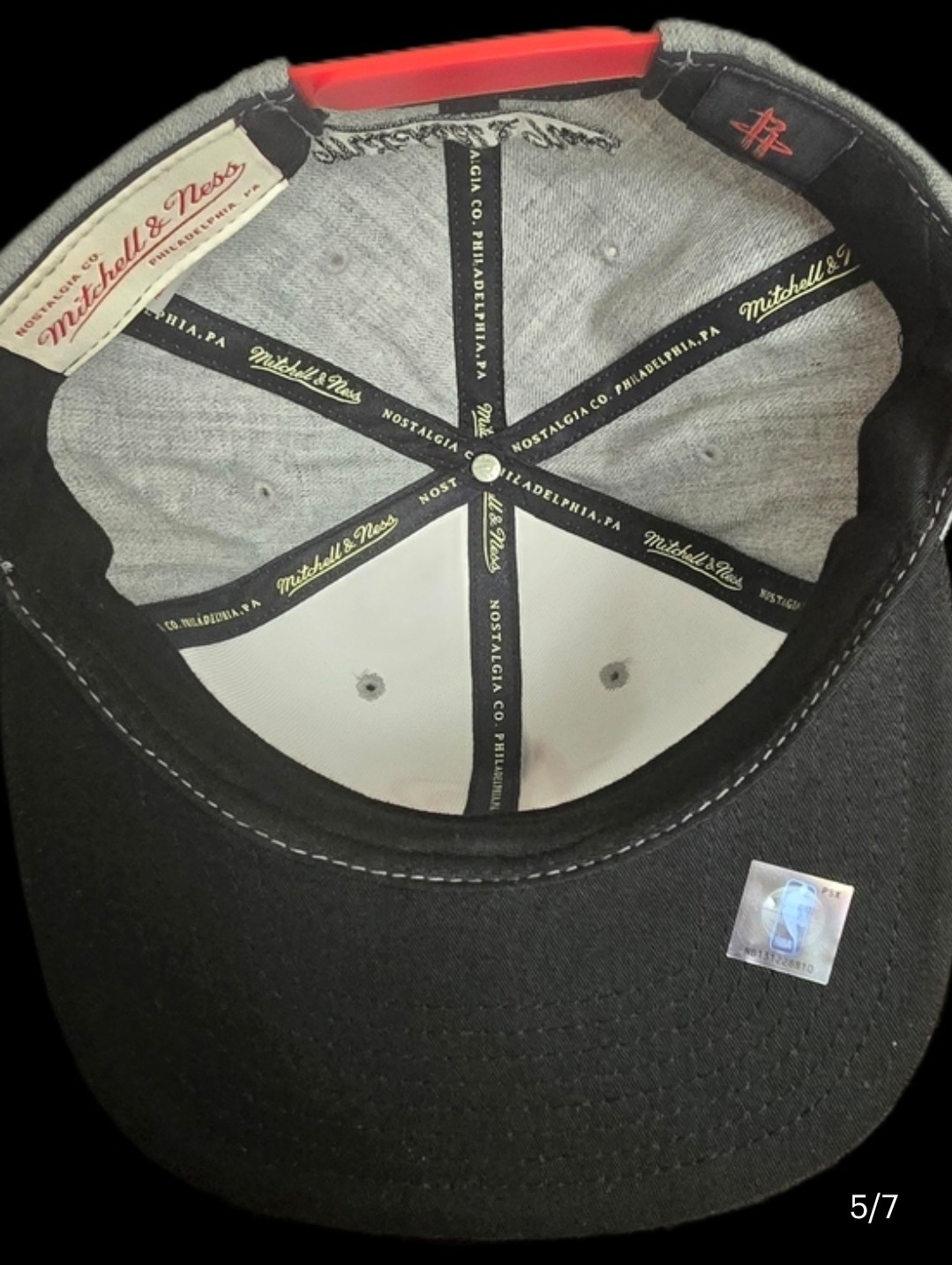 Houston Rockets Mitchell & Ness Snapback Cap Grey Black Red - photo 5