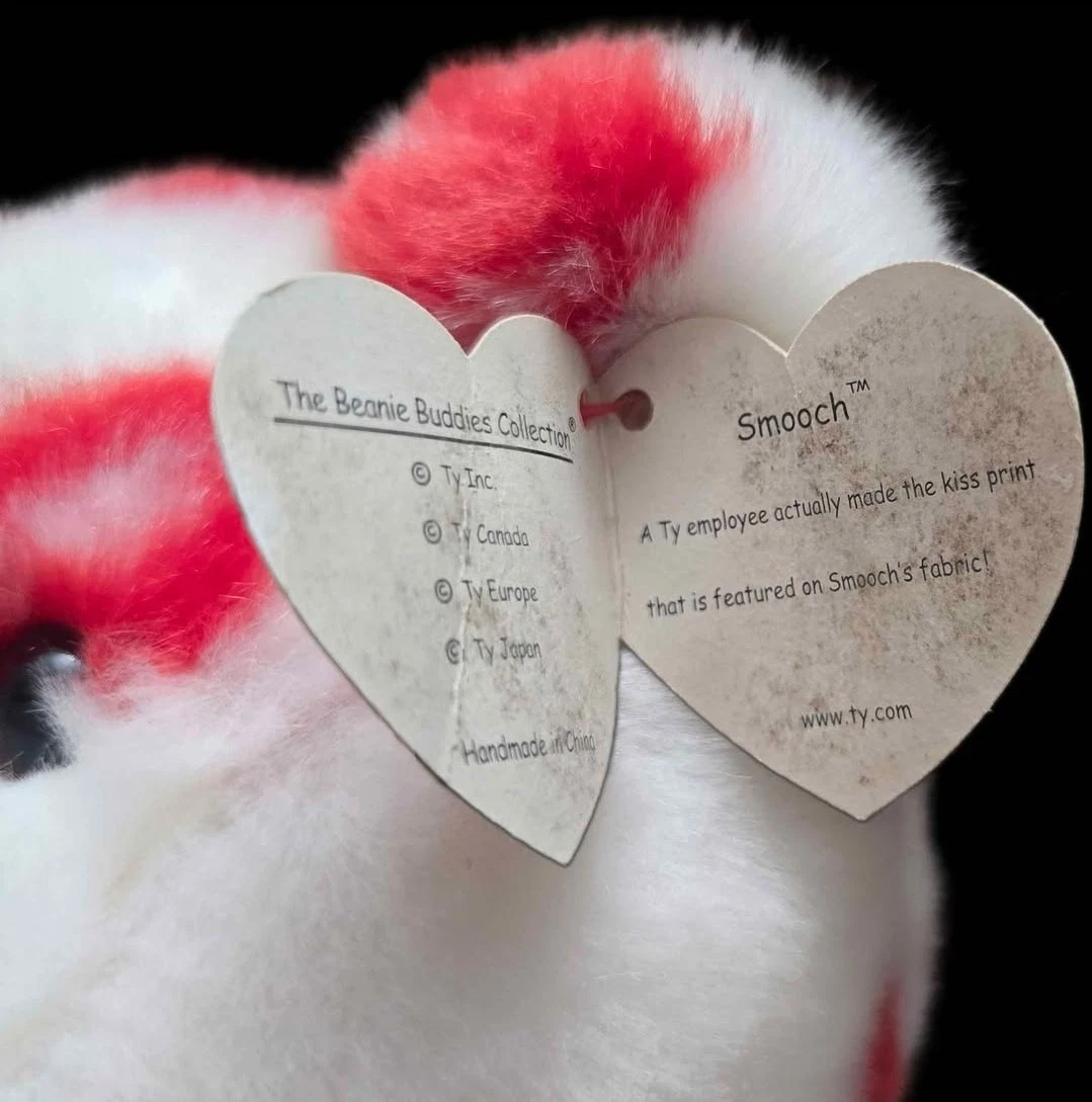 1999 Ty Beanie Buddy Smooch the Kisses Bear 14" Large Plush WTAG - photo 5