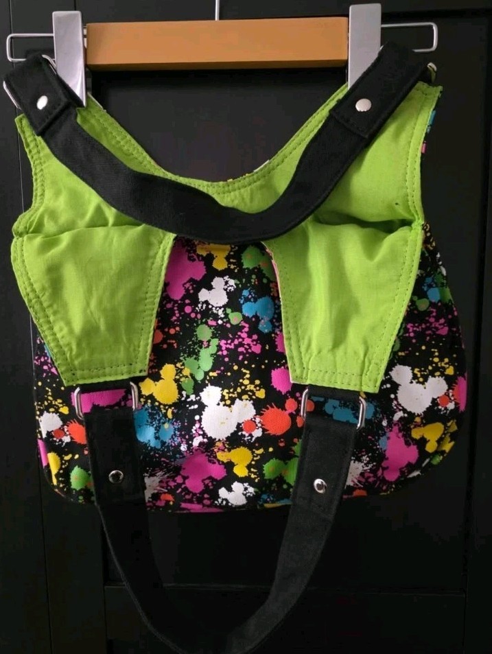 Disney Parks 2012 Mickey Mouse Purse - Neon Rainbow Paint Splash - photo 2