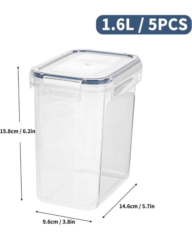 Brand new 5 pack 1.6l airtight food containers (firm price) image indicator(3)