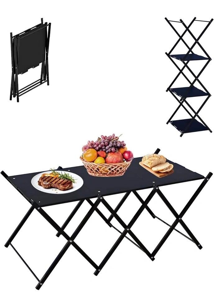 (New)2 in 1 Folding Camping Table & Shelf