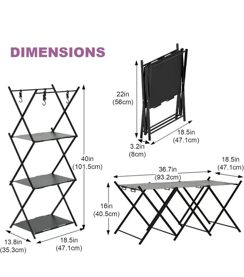 (New)2 in 1 Folding Camping Table & Shelf - photo 2