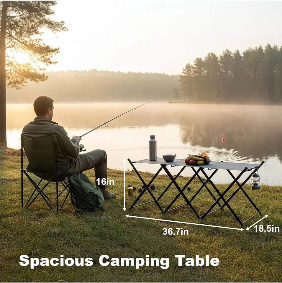 (New)2 in 1 Folding Camping Table & Shelf - photo 5