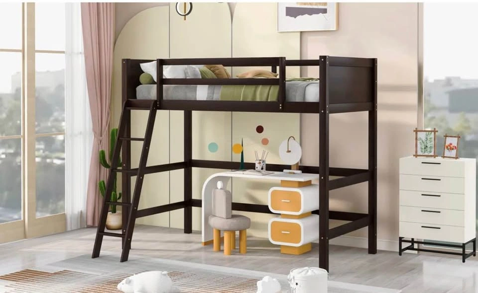 Twin Loft Bed with Ladder -espresso- - photo 4