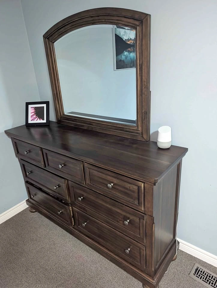 Ashley Home Classic solid wood dresser with mirror