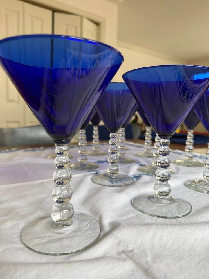 Vtg. Martini Glasses Cobalt S/8 - photo 4