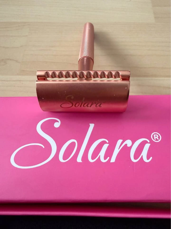 Brand New Solara Rose Gold Double Edge Safety Razor + 4 Blade Pa - photo 3