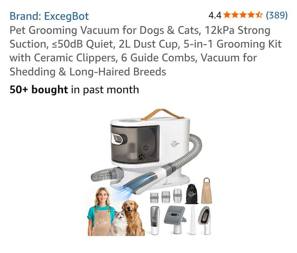 ExcegBot PG100 Pet Grooming Vacuum for Dogs & Cats (Brand New) - photo 3
