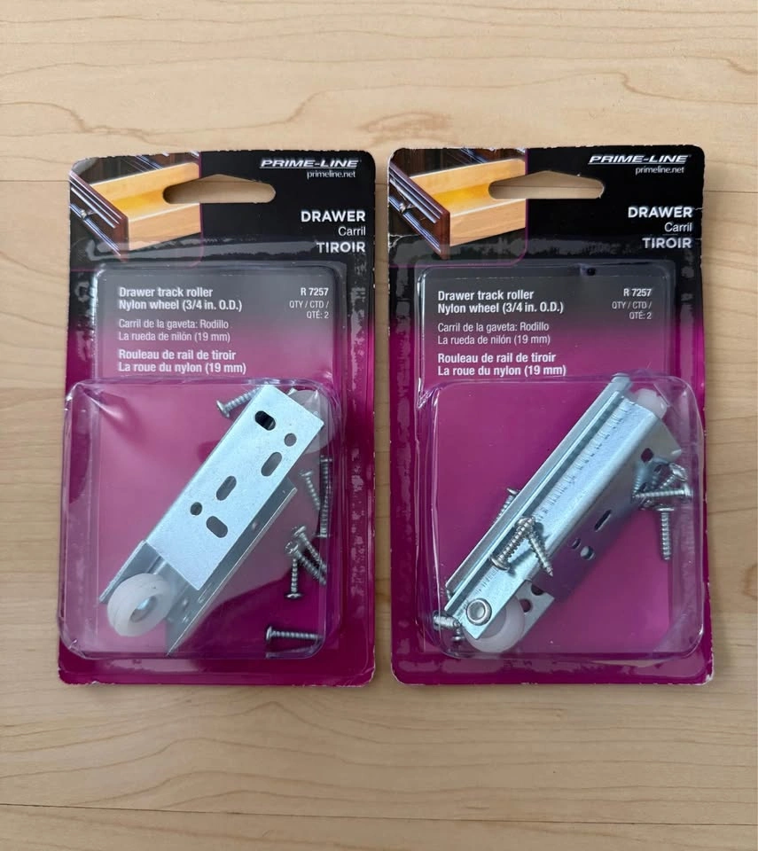 2x Prime-Line Drawer Track Rollers - Concave Edge - photo 3