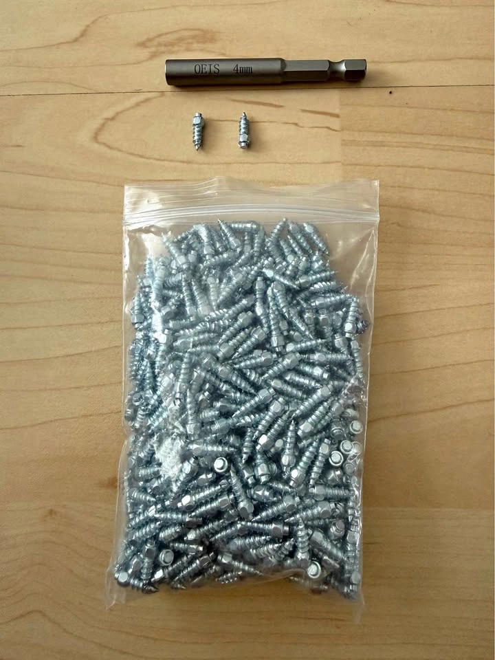 600pcs Tire Snow Spikes Studs + Installation Tool – 4x9mm Univer