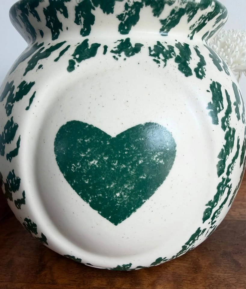 Farmhouse Spongeware Pitcher and Jar Set – Green and Cream - photo 2