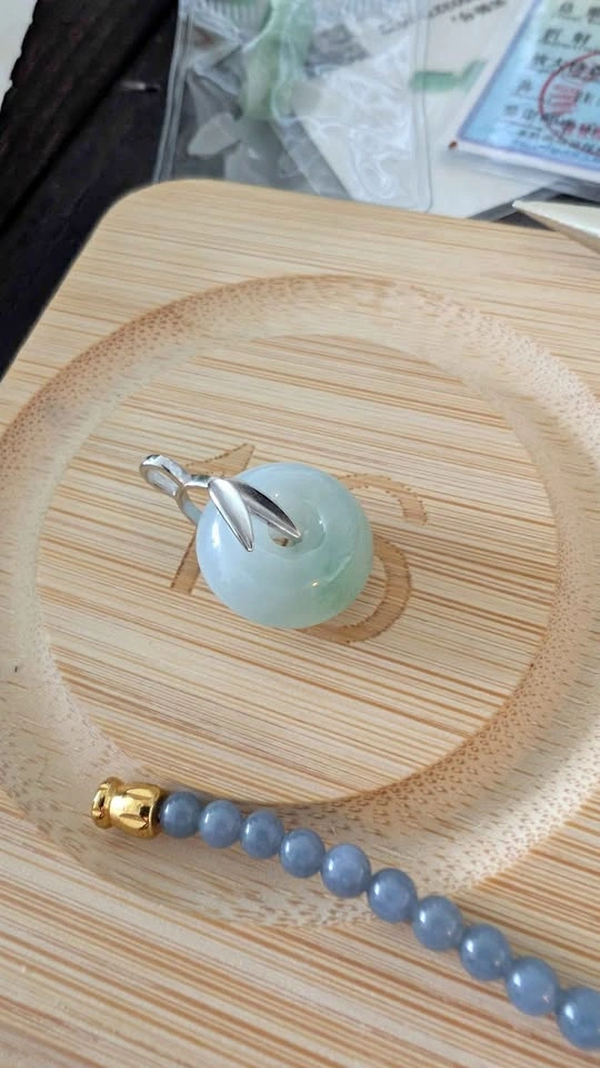 Burmese Grade A Jadeite Pendant - Apple Green Glow