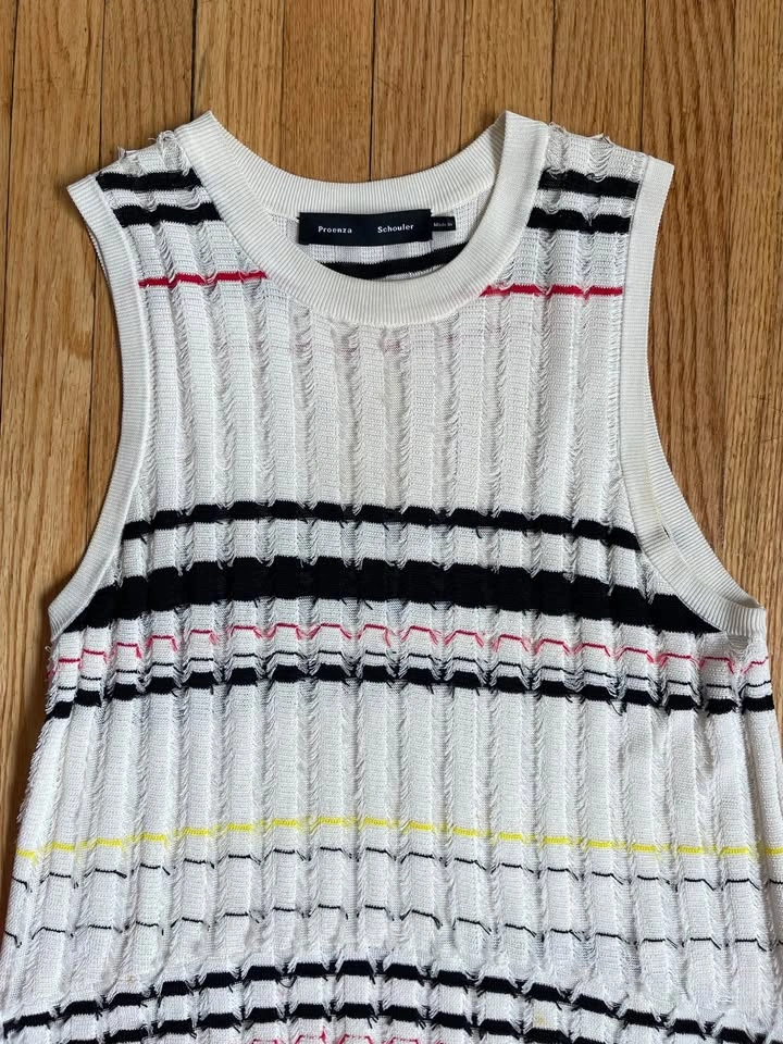 Proenza Schouler Asymmetrical Plaid Knit Top - photo 2