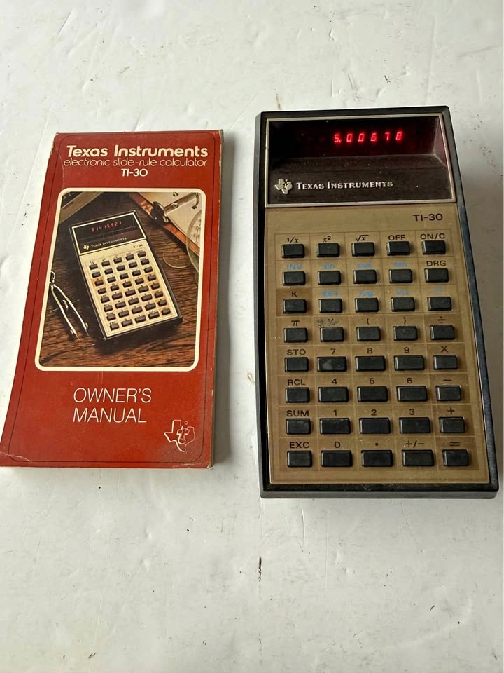 VINTAGE TEXAS INSTRUMENTS TI-30 CALCULATOR MADE IN USA TESTED WO