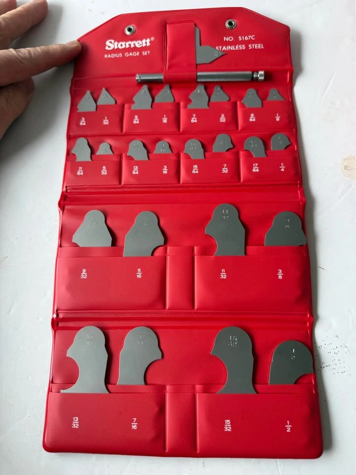 STARRETT S167CHZ Radius Gauge Set Accuracy + .002" - photo 2