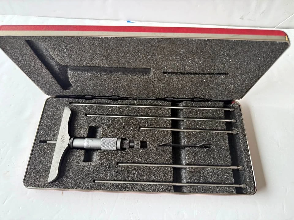Starrett 445BZ-6RL Depth Micrometer Gage, 0-6" Range