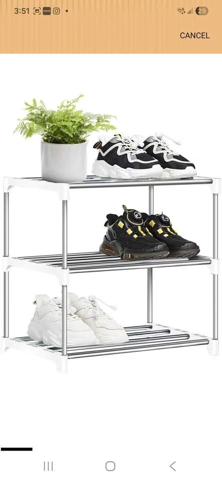 3 Tier White Shoe Rack - photo 2
