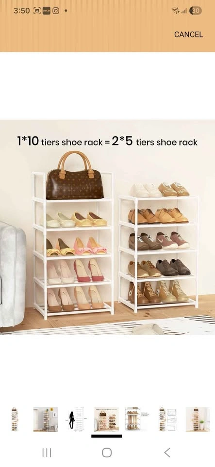 3 Tier White Shoe Rack - photo 4