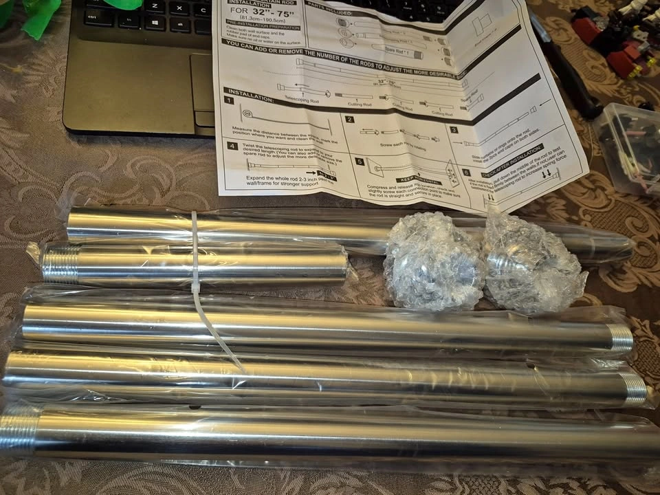 SUNALLY Extendable Tension Shower Rod - Chrome