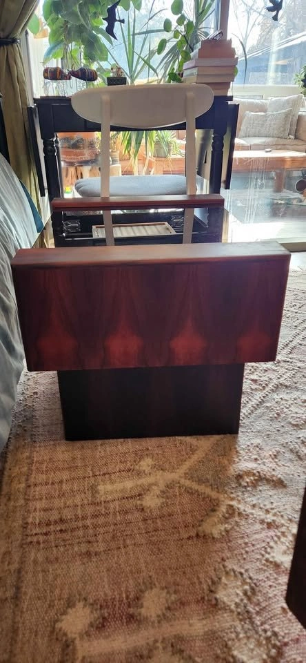 Vintage MCM Rosewood & Smoked Glass Side Tables - photo 4