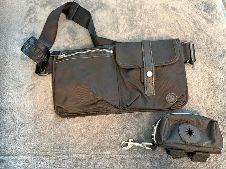 Lululemon Athletica Black Dog Walking Crossbody Bag / Pouch