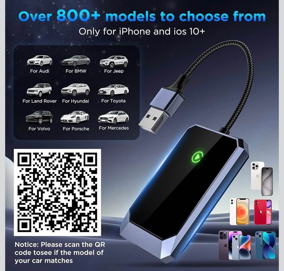 (New) Wireless Carplay Adapter, for Cars 2017+ & iPhone iOS 10+ - photo 3