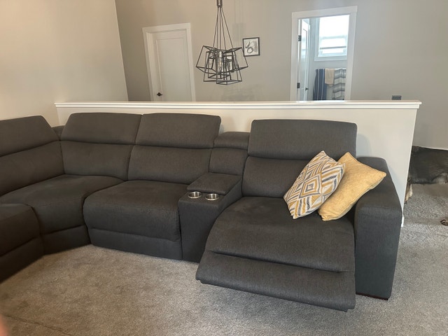 Dark Grey Sectional Recliner Sofa - Sofa Land