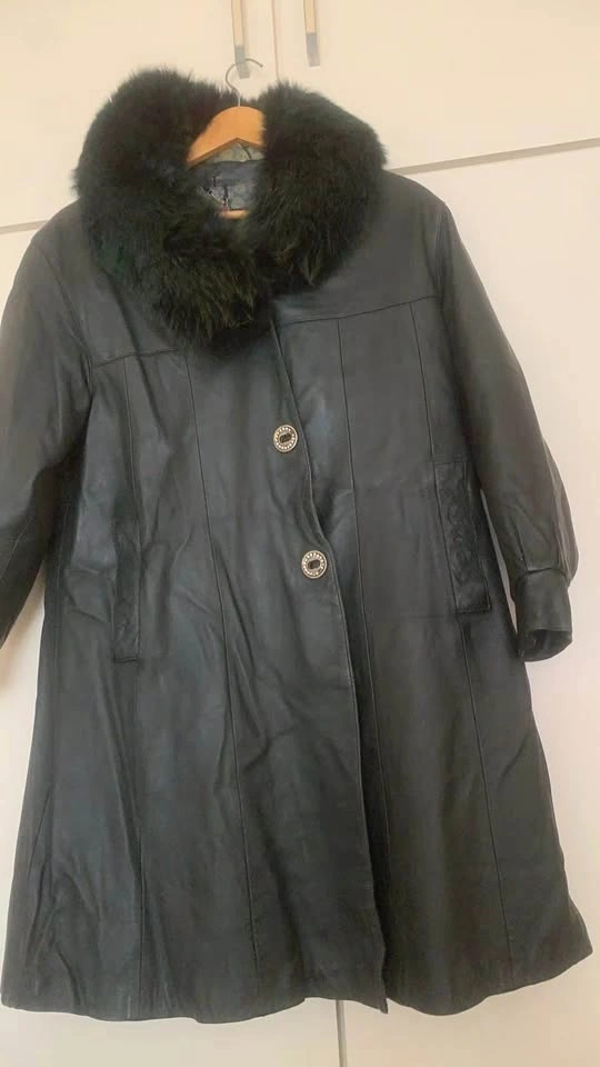 Vintage Genuine Cowhide Leather Long Coat - photo 4