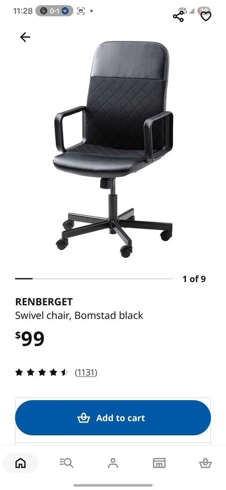 Renberget IKEA Swivel Office Chair Black - photo 4