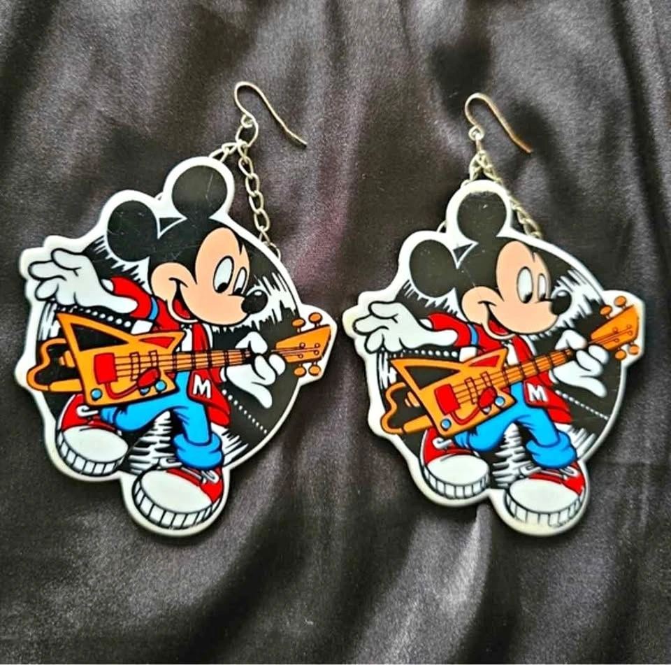 Vintage 1990 Mickey Mouse Guitar Earrings