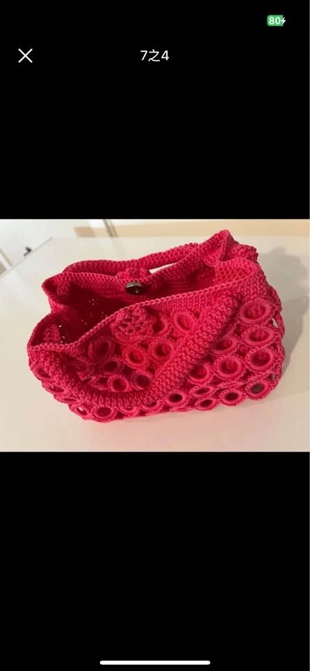 Hand-knitted/crocheted purse, unique style, multiple colours - photo 4