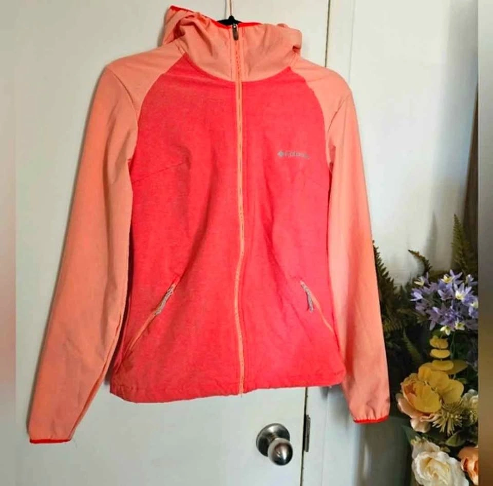 Columbia Womens XS Coral Peach Pink Windbreaker Jacket