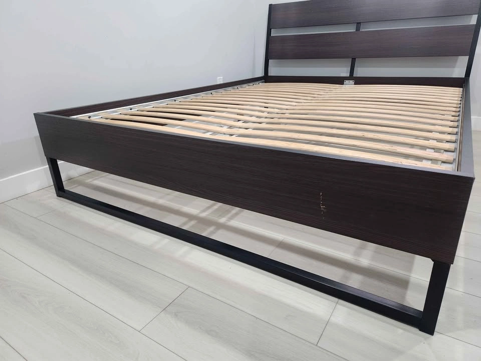 Queen IKEA Bed Frame + Luroy Slats (Dark Brown) - photo 2