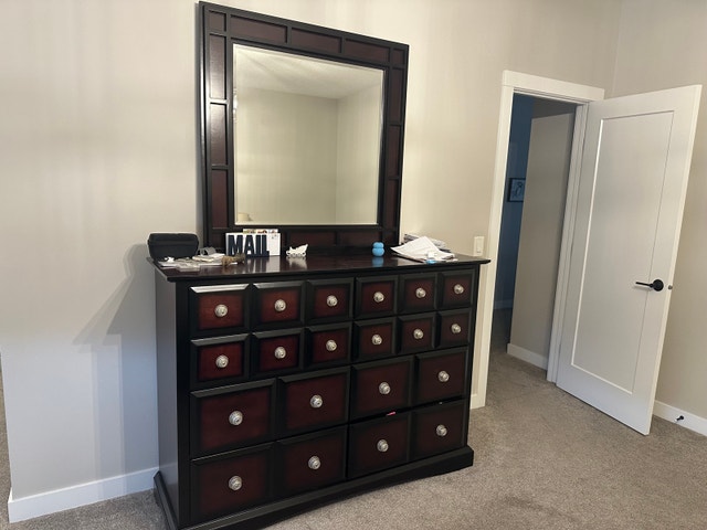Dark Wood Dresser with Mirror