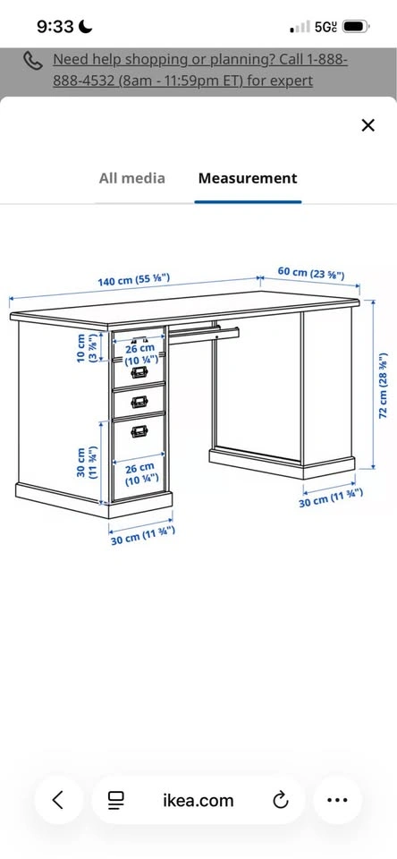 IKEA VEBJORN Desk retail $300 - photo 2