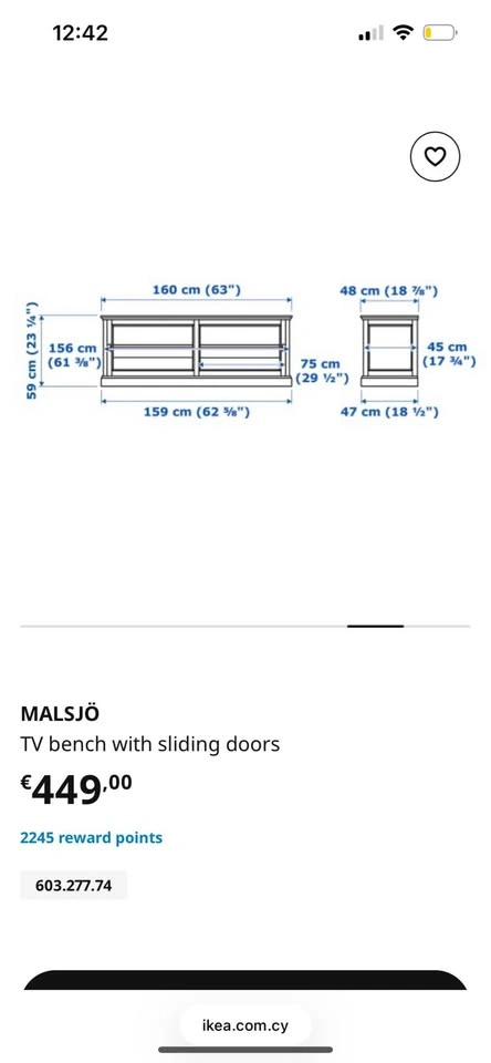 IKEA MALSJO TV STAND $450 retail out of stock - photo 3