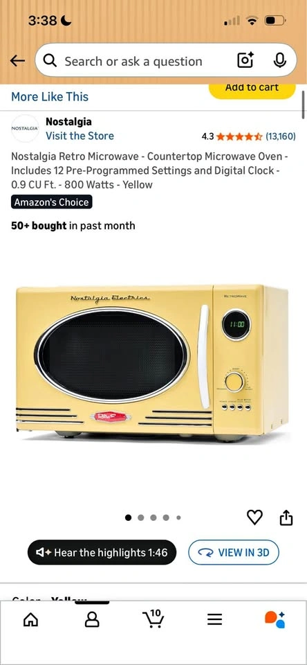 Nostalgia Microwave Retail $110