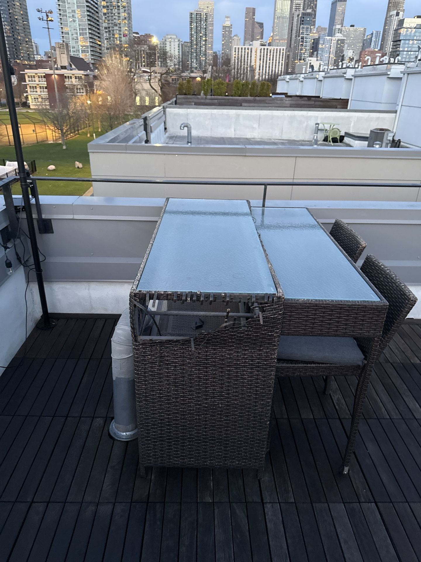 Luxury Patio Set: 6pc Sectional, Chaise Lounger, Bar, Fire Pit, - photo 3