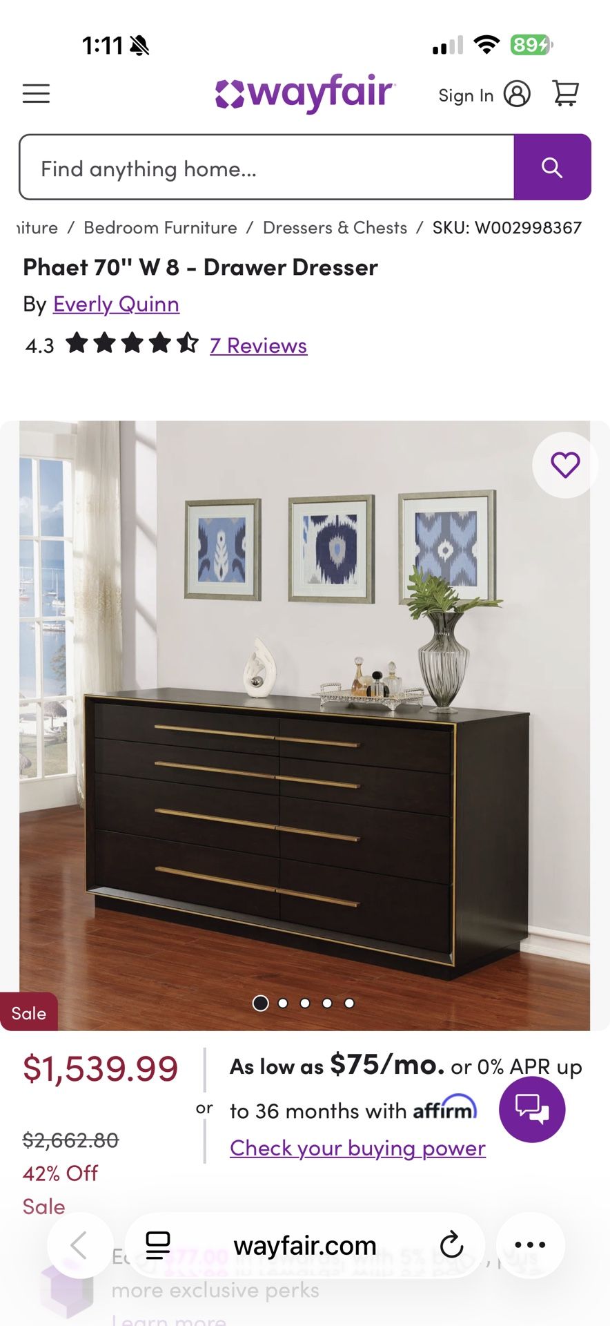 Smoked Peppercorn Bedroom Set: Dresser, Mirror, 2 Nightstands - photo 3