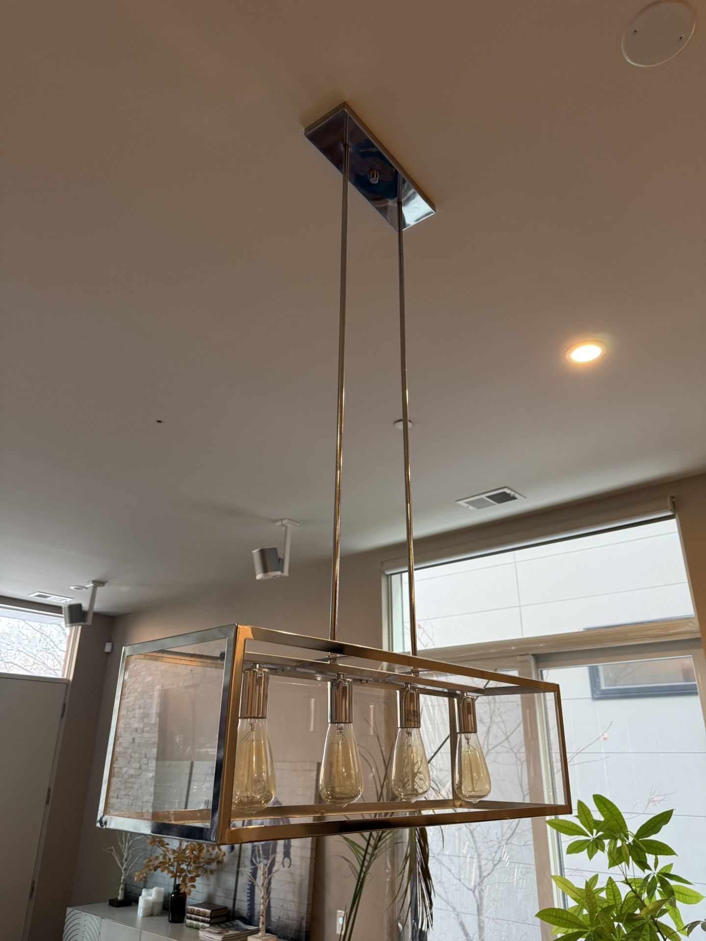 Modern Industrial Rectangular Glass Box Linear Chandelier - photo 2