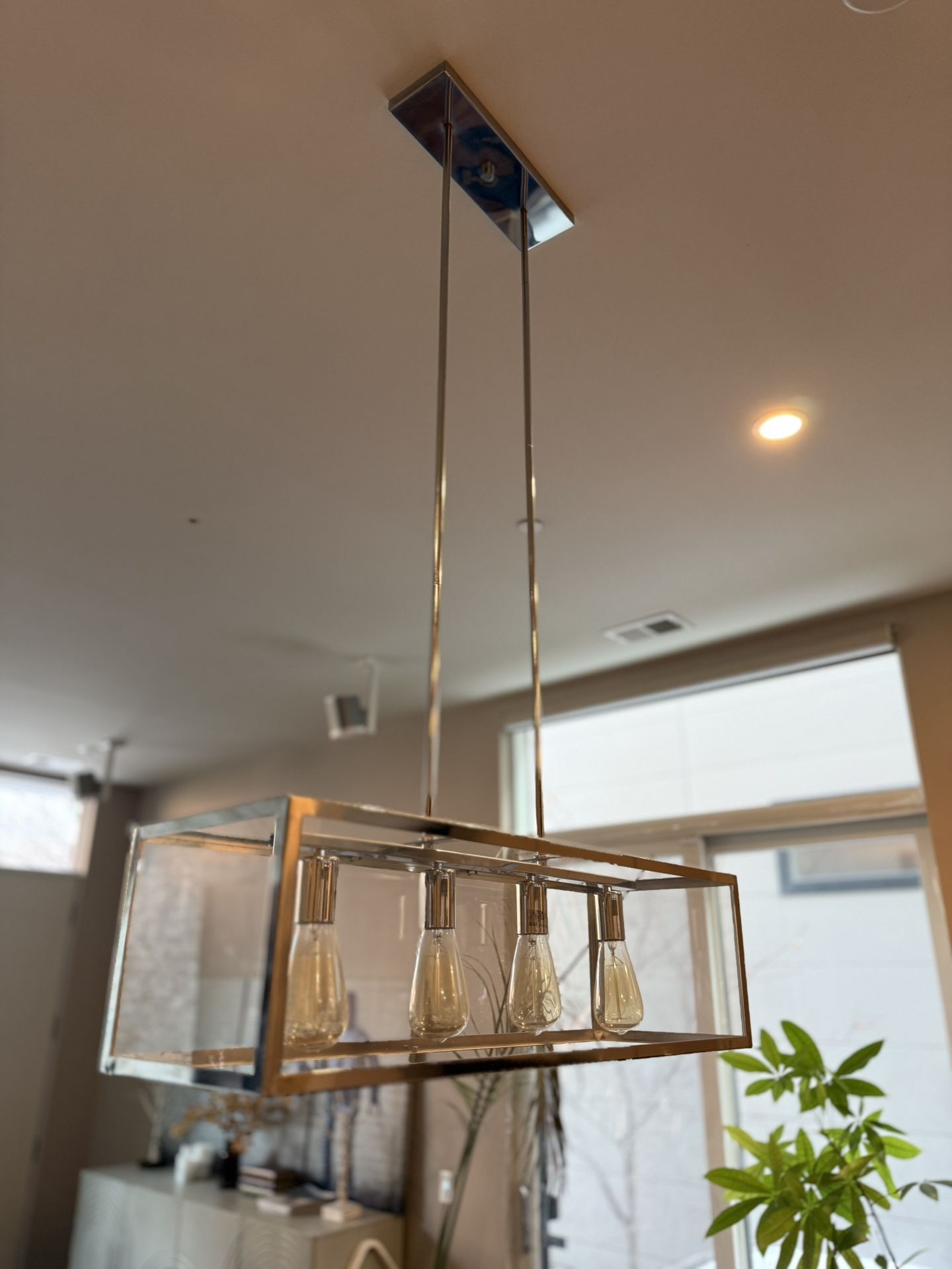 Modern Industrial Rectangular Glass Box Linear Chandelier - photo 3