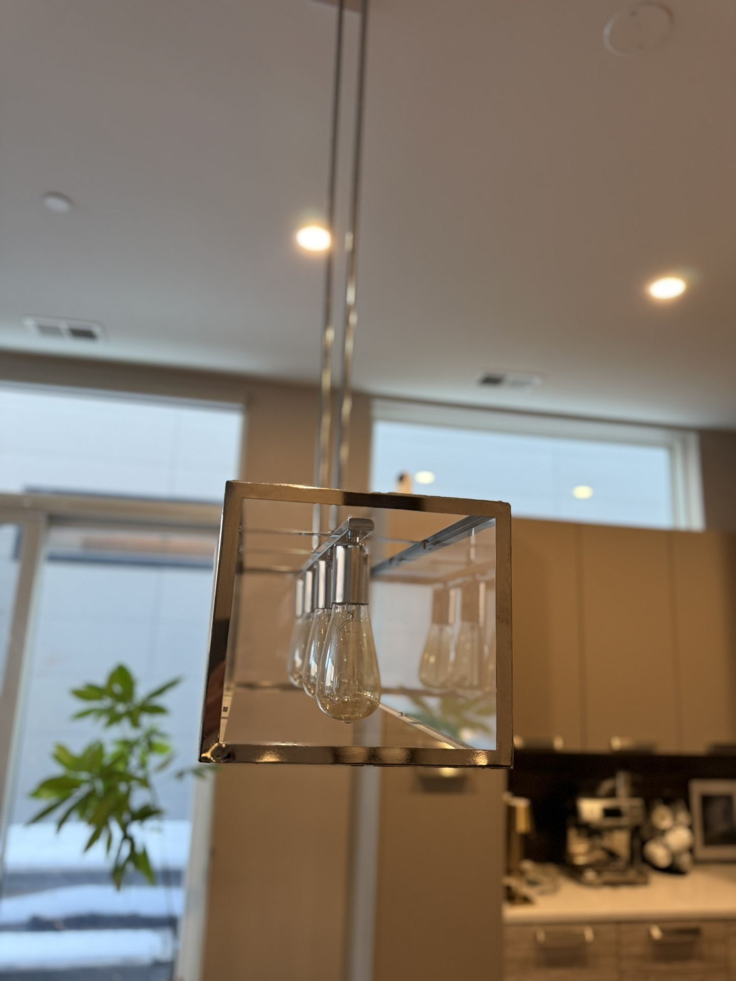 Modern Industrial Rectangular Glass Box Linear Chandelier - photo 5