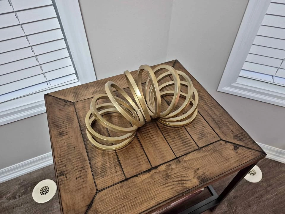 Modern Gold Metal Coil Sculpture - Tabletop Decor