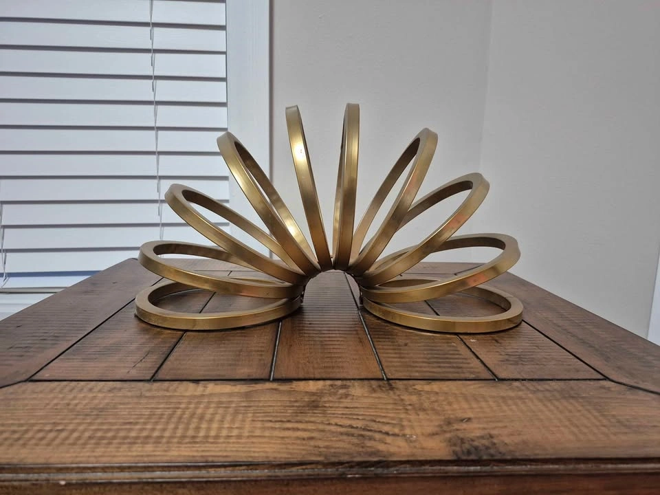 Modern Gold Metal Coil Sculpture - Tabletop Decor - photo 3