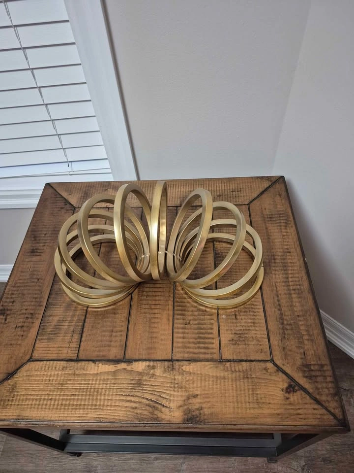 Modern Gold Metal Coil Sculpture - Tabletop Decor - photo 4