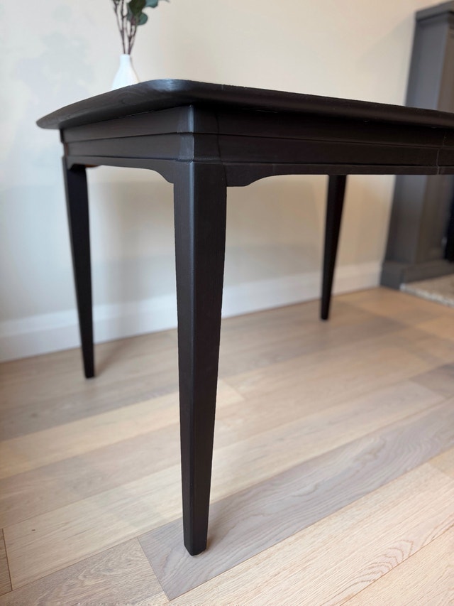 MCM Krug Solid Elm Extendable Dining Table – Ebony Finish - photo 2