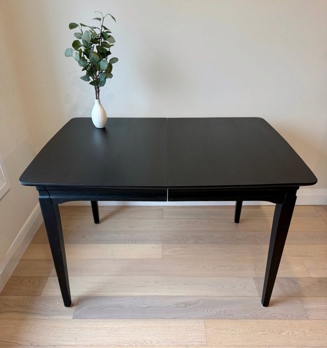 MCM Krug Solid Elm Extendable Dining Table – Ebony Finish - photo 5