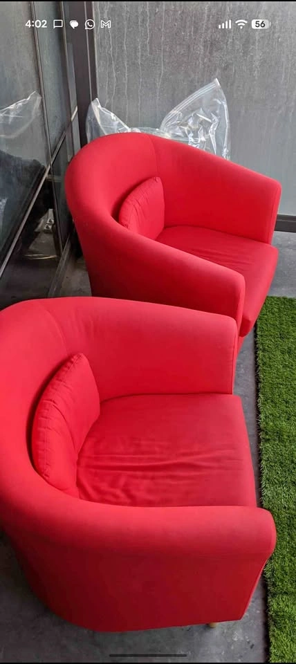 Red Accent chairs x2