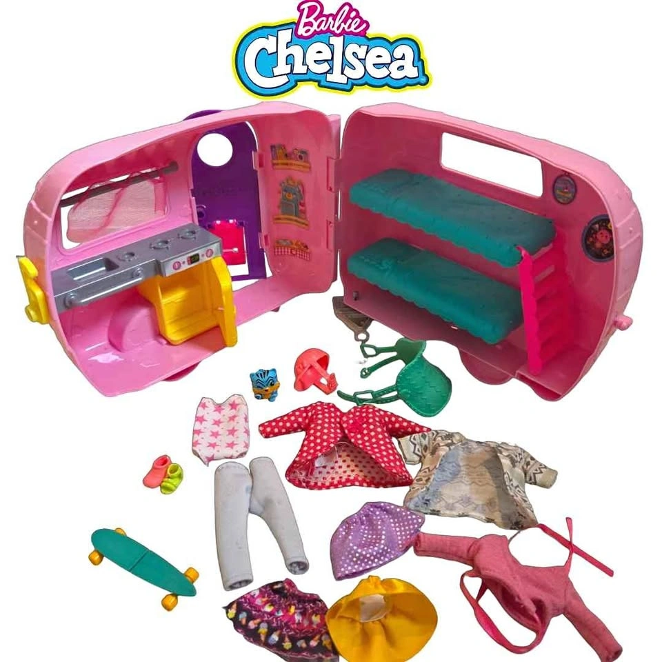 Barbie Chelsea Doll Camper + Bonus Wardrobe & Accessories